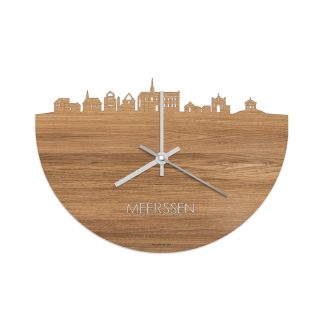 Skyline Klok Meerssen Eiken houten cadeau wanddecoratie relatiegeschenk van WoodWideCities