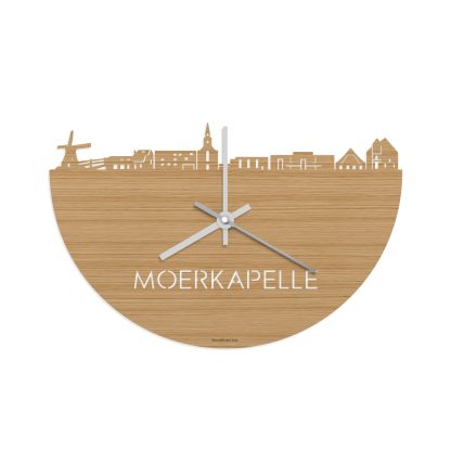 Skyline Klok Moerkapelle Bamboe houten cadeau decoratie relatiegeschenk van WoodWideCities