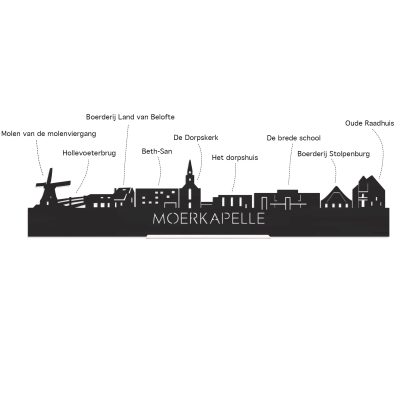 Skyline Klok Moerkapelle Bamboe houten cadeau decoratie relatiegeschenk van WoodWideCities