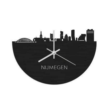 Skyline Klok Nijmegen Black houten cadeau wanddecoratie relatiegeschenk van WoodWideCities