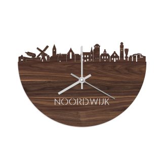 Skyline Klok Noordwijk Noten houten cadeau decoratie relatiegeschenk van WoodWideCities