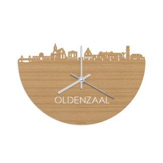 Skyline Klok Oldenzaal Bamboe houten cadeau wanddecoratie relatiegeschenk van WoodWideCities