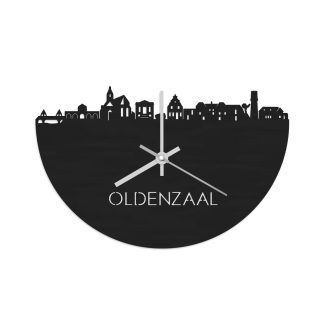 Skyline Klok Oldenzaal Black Zwart houten cadeau wanddecoratie relatiegeschenk van WoodWideCities