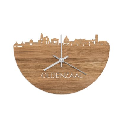 Skyline Klok Oldenzaal Eiken houten cadeau wanddecoratie relatiegeschenk van WoodWideCities