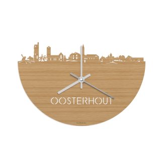 Skyline Klok Oosterhout Bamboe houten cadeau wanddecoratie relatiegeschenk van WoodWideCities