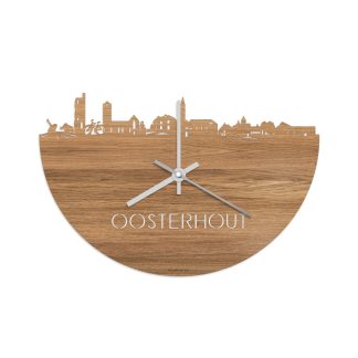 Skyline Klok Oosterhout Eiken houten cadeau wanddecoratie relatiegeschenk van WoodWideCities