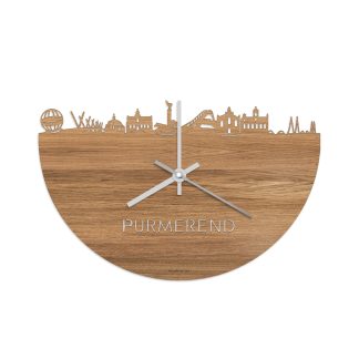 Skyline Klok Purmerend Eiken houten cadeau wanddecoratie relatiegeschenk van WoodWideCities