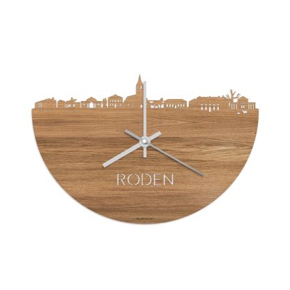 Skyline Klok Roden Eiken houten cadeau decoratie relatiegeschenk van WoodWideCities