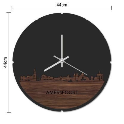 Skyline Klok Rond Amersfoort Bamboe houten cadeau decoratie relatiegeschenk van WoodWideCities