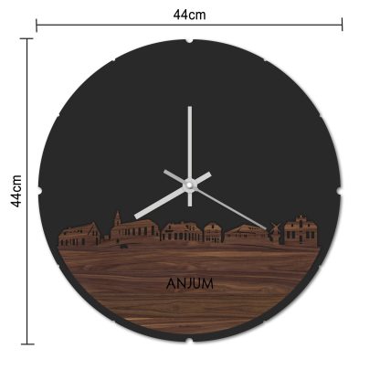 Skyline Klok Rond Anjum Wit glanzend gerecycled kunststof cadeau decoratie relatiegeschenk van WoodWideCities