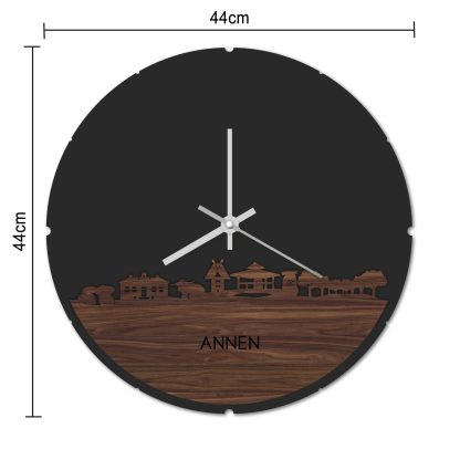 Skyline Klok Rond Annen Bamboe houten cadeau decoratie relatiegeschenk van WoodWideCities