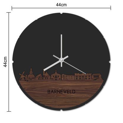 Skyline Klok Rond Barneveld Bamboe houten cadeau decoratie relatiegeschenk van WoodWideCities