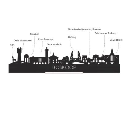 Skyline Klok Rond Boskoop Eiken houten cadeau decoratie relatiegeschenk van WoodWideCities