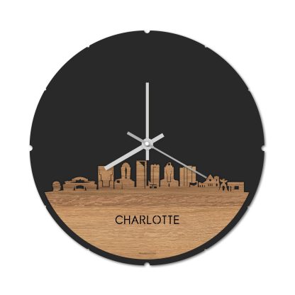 Skyline Klok Charlotte Eiken houten cadeau decoratie relatiegeschenk van WoodWideCities