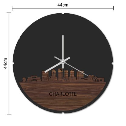 Skyline Klok Rond Charlotte Wit glanzend gerecycled kunststof cadeau decoratie relatiegeschenk van WoodWideCities