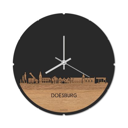 Skyline Klok Doesburg Eiken houten cadeau decoratie relatiegeschenk van WoodWideCities