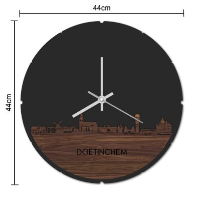 Skyline Klok Rond Doetinchem Metallic Goud gerecycled kunststof cadeau decoratie relatiegeschenk van WoodWideCities