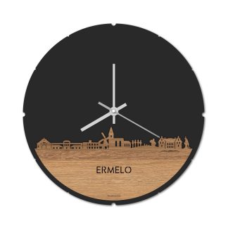 Skyline Klok Ermelo Eiken houten cadeau decoratie relatiegeschenk van WoodWideCities