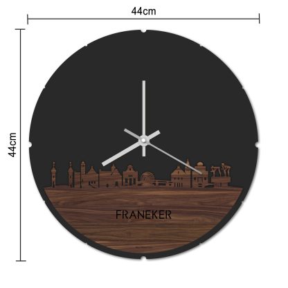 Skyline Klok Franeker Eiken houten cadeau decoratie relatiegeschenk van WoodWideCities