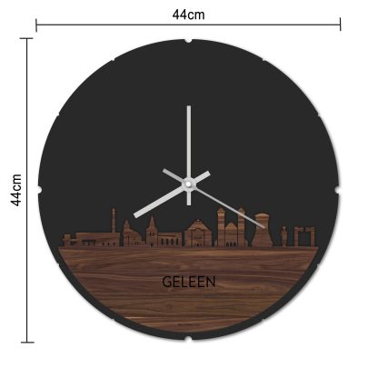 Skyline Klok Geleen Eiken houten cadeau decoratie relatiegeschenk van WoodWideCities