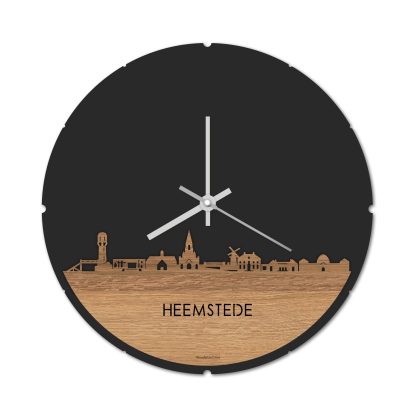 Skyline Klok Heemstede Eiken houten cadeau decoratie relatiegeschenk van WoodWideCities