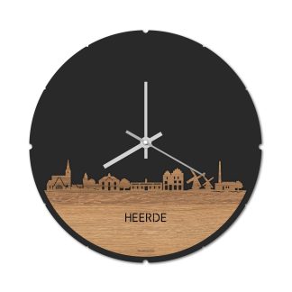 Skyline Klok Heerde Eiken houten cadeau decoratie relatiegeschenk van WoodWideCities