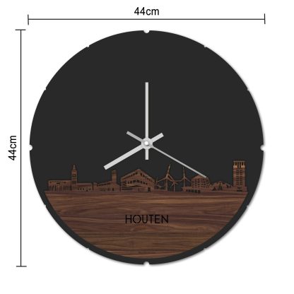 Skyline Klok Rond Houten Bamboe houten cadeau decoratie relatiegeschenk van WoodWideCities