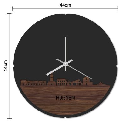 Skyline Klok Rond Huissen Bamboe houten cadeau decoratie relatiegeschenk van WoodWideCities