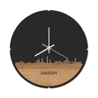 Skyline Klok IJmuiden Eiken houten cadeau decoratie relatiegeschenk van WoodWideCities