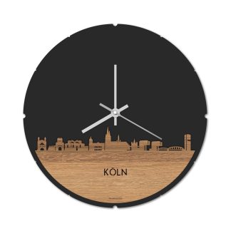 Skyline Klok Köln Eiken houten cadeau decoratie relatiegeschenk van WoodWideCities