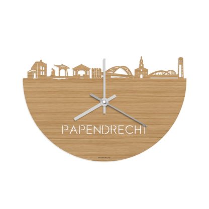 Skyline Klok papendrecht Bamboe houten cadeau decoratie relatiegeschenk van WoodWideCities