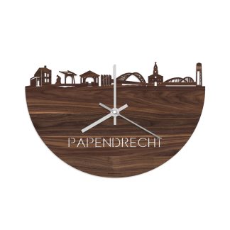 Skyline Klok papendrecht Noten houten cadeau decoratie relatiegeschenk van WoodWideCities