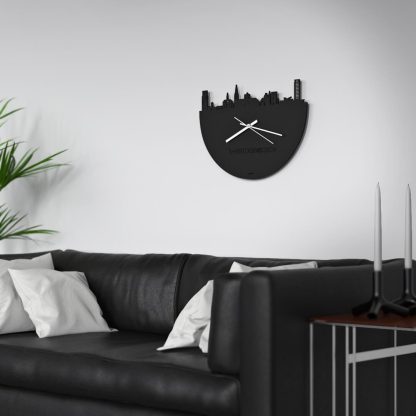 Skyline Klok Den Bosch Black houten cadeau wanddecoratie relatiegeschenk van WoodWideCities