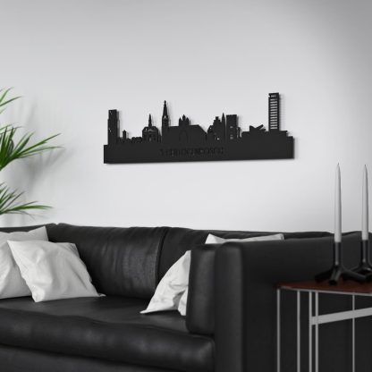 Skyline Den Bosch Black houten cadeau decoratie relatiegeschenk van WoodWideCities