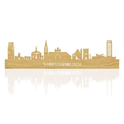 Skyline Den Bosch Eiken houten cadeau decoratie relatiegeschenk van WoodWideCities