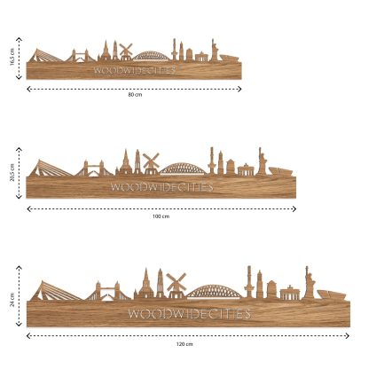 Skyline Den Bosch Eiken houten cadeau decoratie relatiegeschenk van WoodWideCities