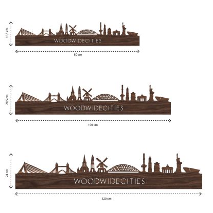 Skyline Den Bosch Noten houten cadeau decoratie relatiegeschenk van WoodWideCities